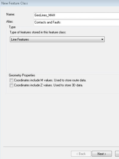 New Geolines feature class