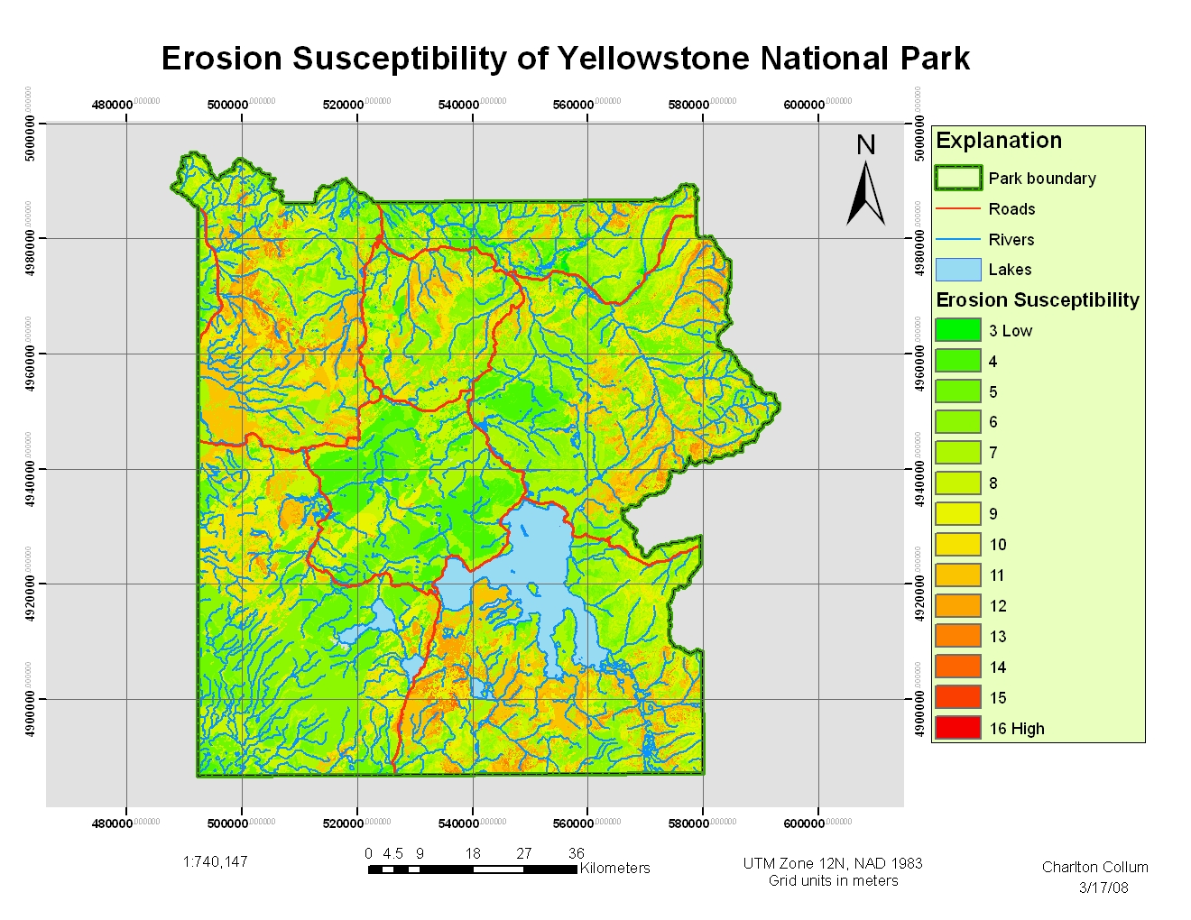 MOW, Lab 8, Erosion Susceptibility, Yellowstone N.P.