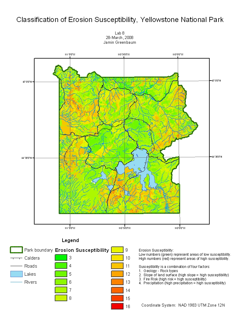 MOW, Lab 8, Erosion Susceptibility, Yellowstone N.P.