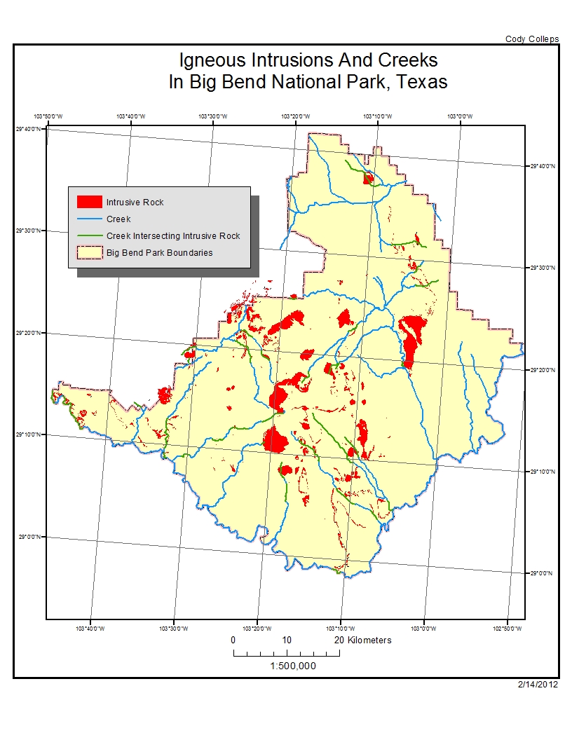 Igneous intrustions, Big Bend, Colleps, Lab 3